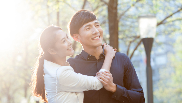 Couple looking afar