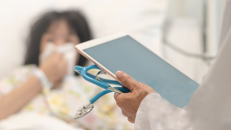 Doctor treating patient