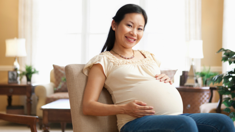 Lady with baby bump